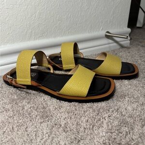 LABUCQ Charlie Green Lizard Embossed Leather Slingback Sandal Size EU 38 (7.5/8)